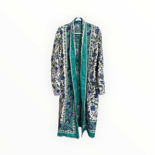 August Reversible Robe in Jade Green