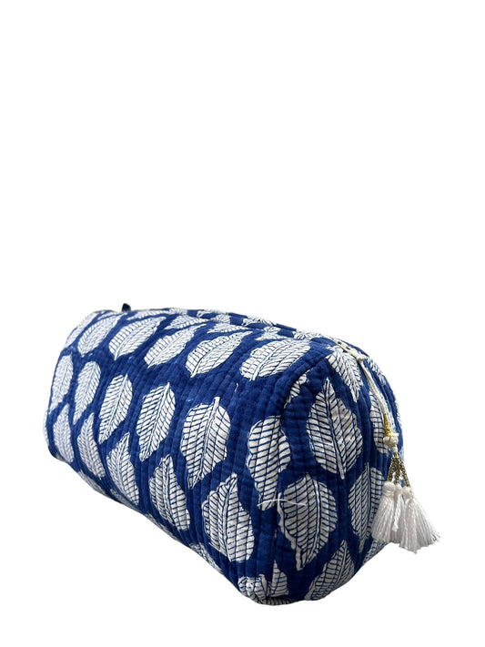 (M103) Make Up Bag Blue Leaf