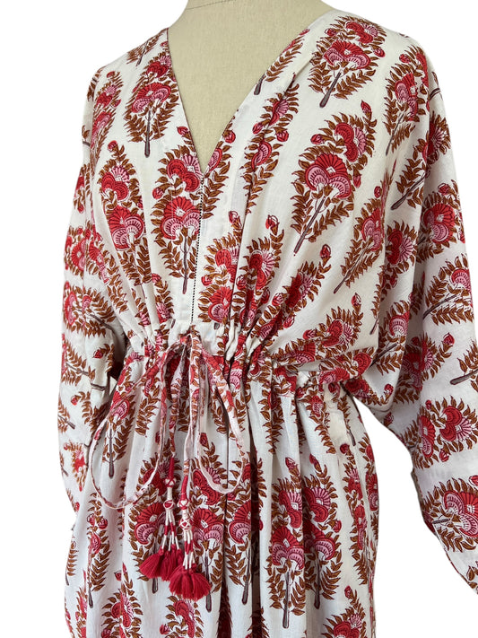 Red Brown Kaftan Dress