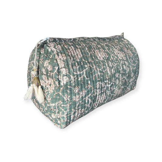 (NLM133) Make Up Bag Fresh Green Brown Outline