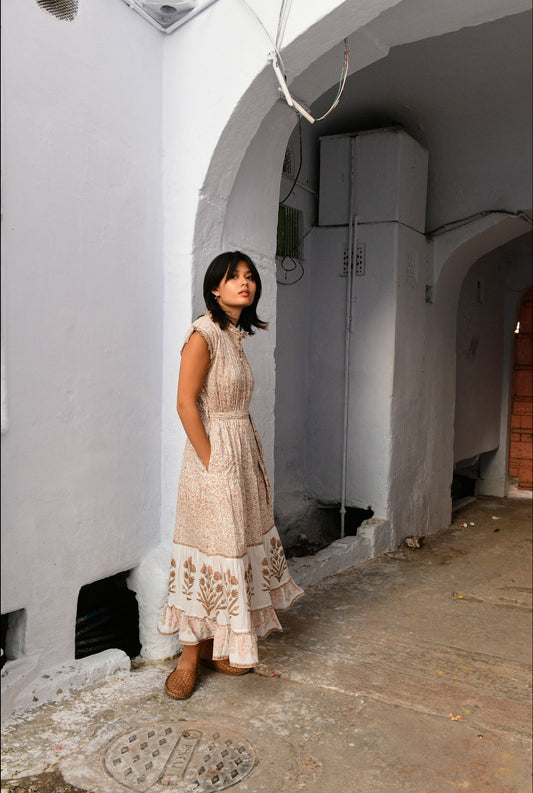 Sydney Dress - Brown/Pink