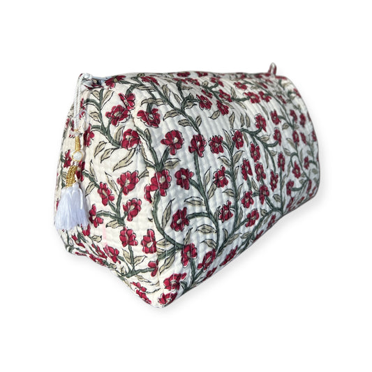 (NLM134) Make Up Bag Red + Green Vines