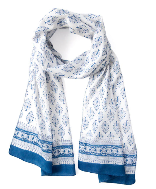 (AS06) Blue Tree of Life Scarf
