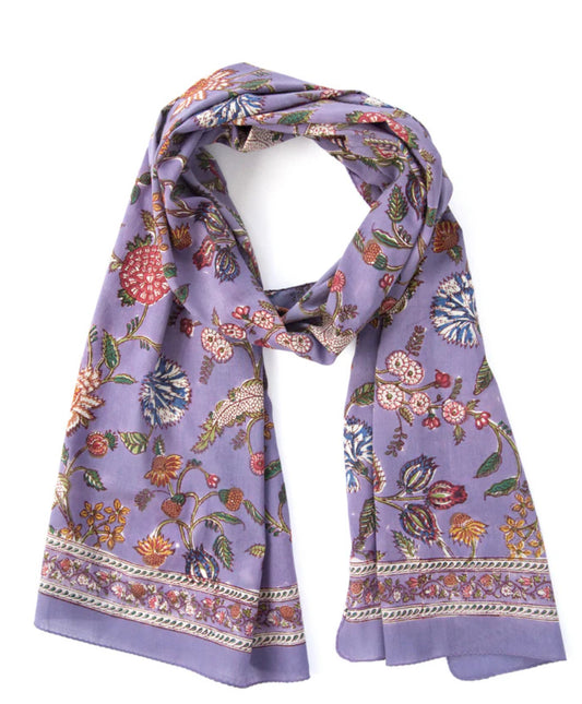 (AS17) Lavender Purple Floral Scarf