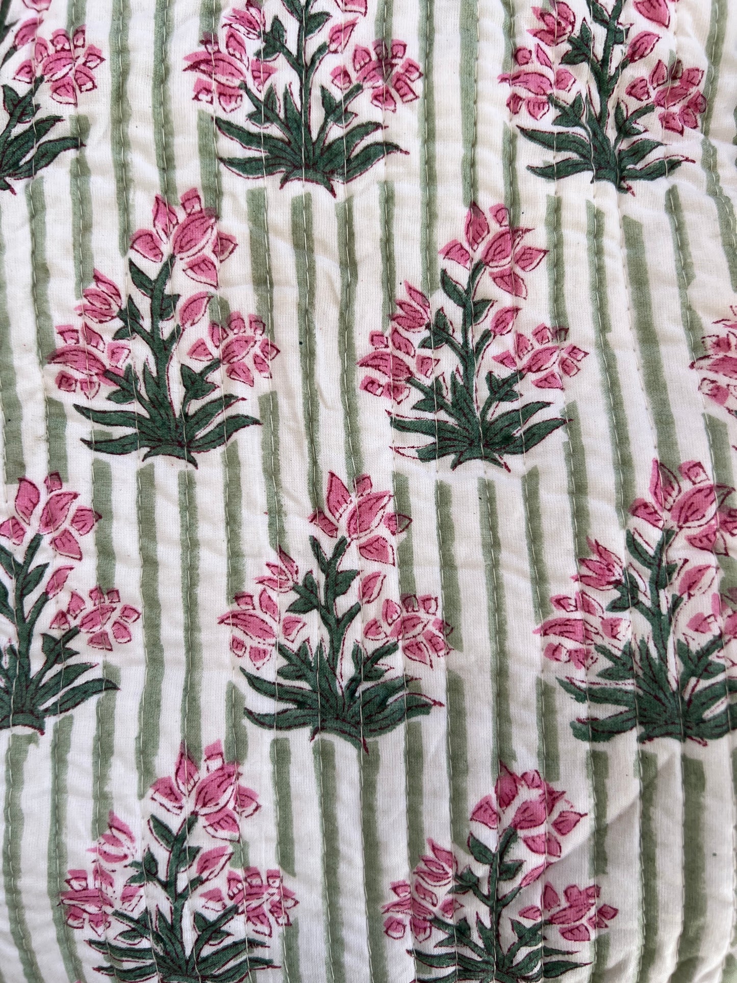 Green Stripe Jewelry Roll