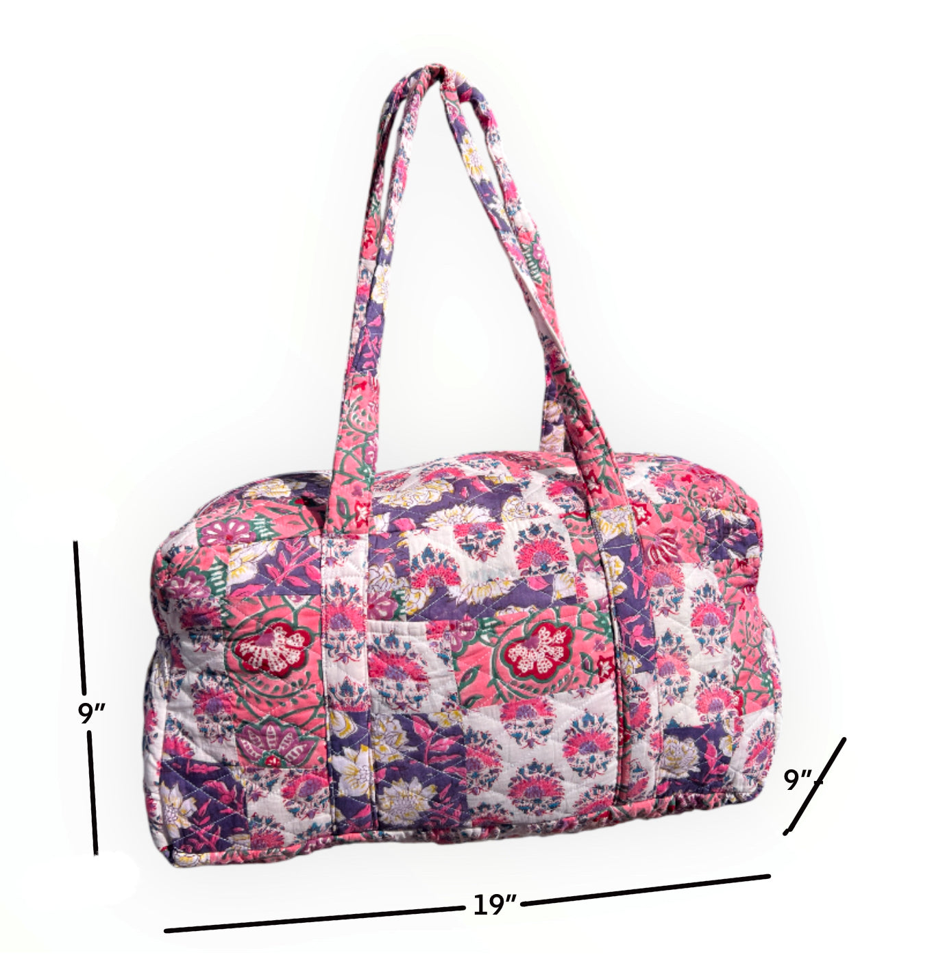 Pink + Purple Patchwork Duffel Bag