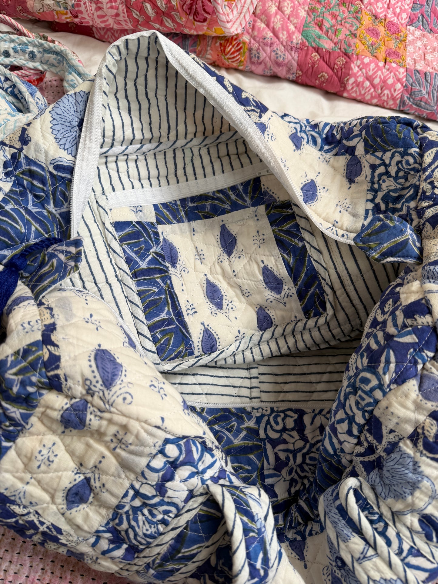 Indigo Garden Weekender Duffel Bag