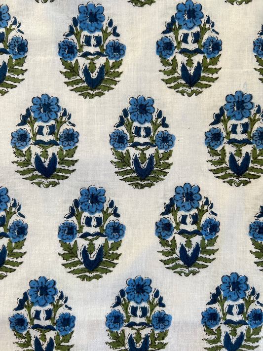 Blue + Green Buta Pajama Pants