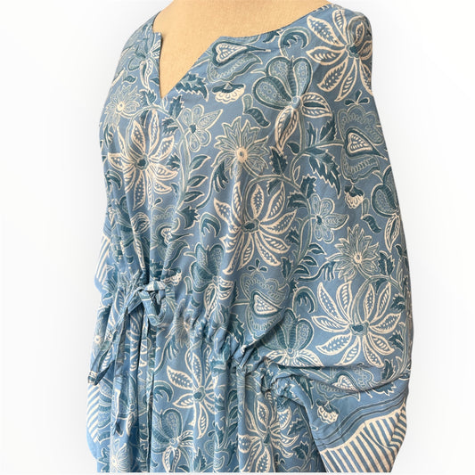 Summer Blues Striped Edge Kaftan