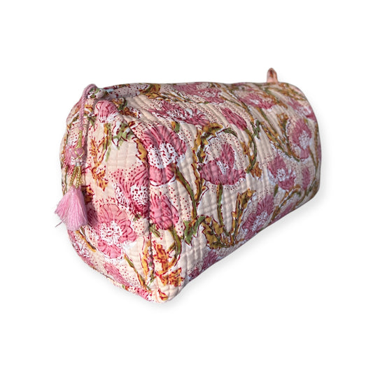 (NLM132) Make Up Bag Peach Pink Green Jaal