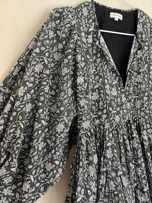 Josette Mini Dress-Black + White