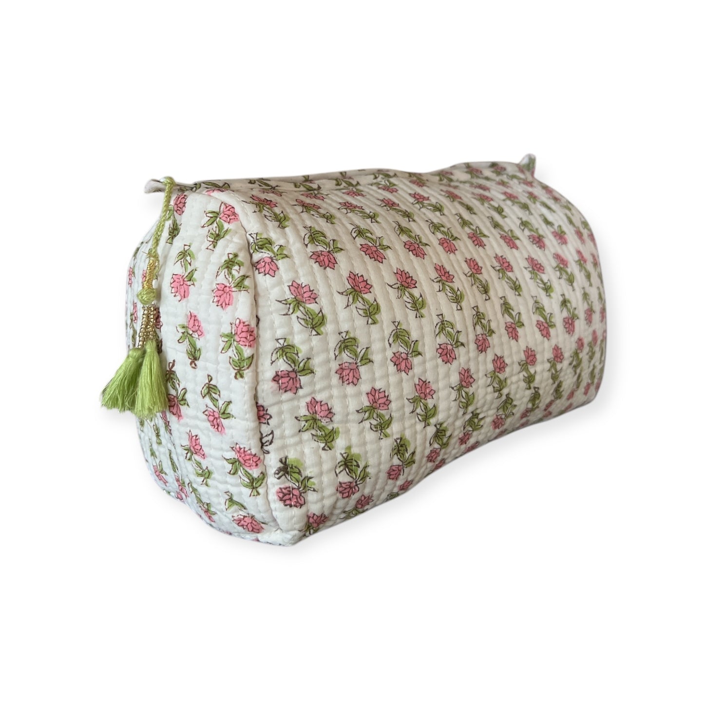 (NLM113) Make Up Bag Pink Green Tilted Buti