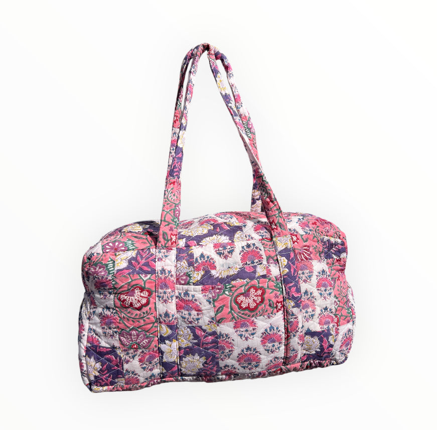 Pink + Purple Patchwork Duffel Bag