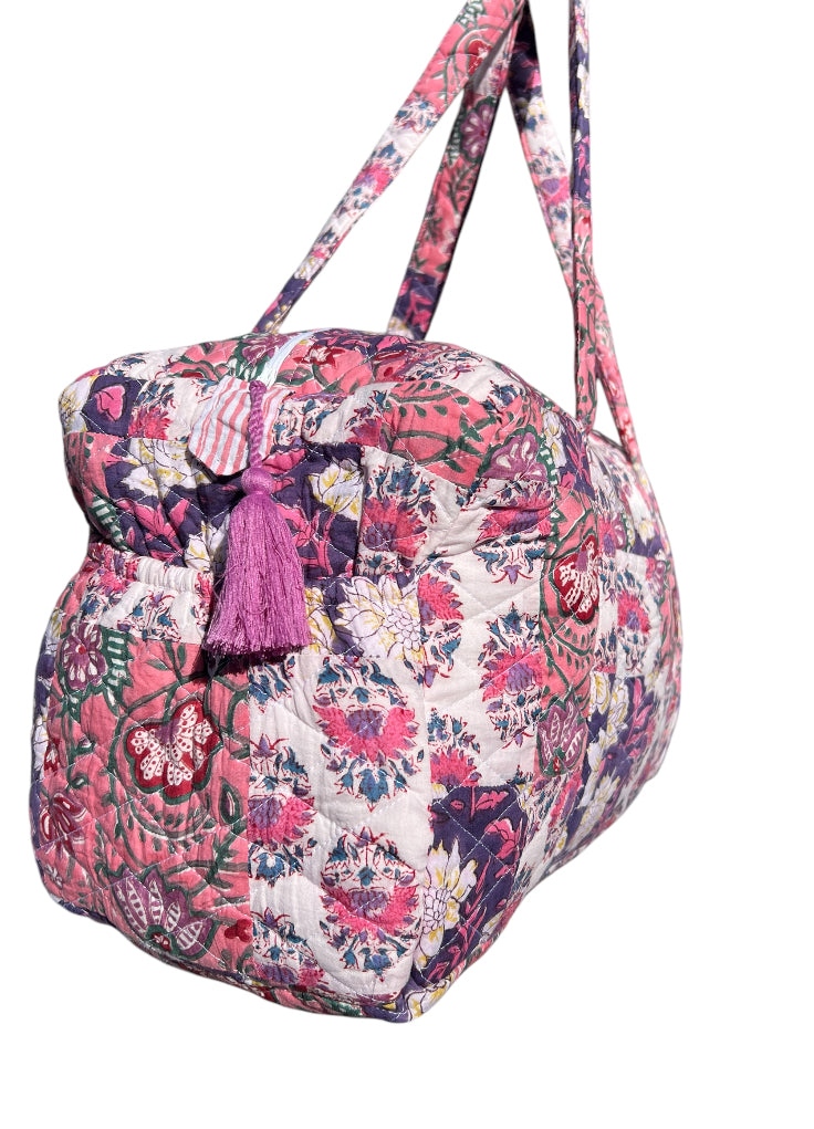 Pink + Purple Patchwork Duffel Bag