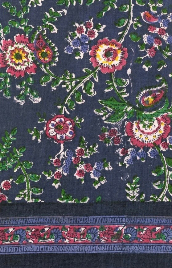 (AS49) Paisley Floral Purple Scarf