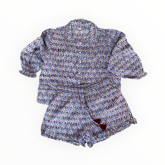 Purple Red Ruffled Pajama Set