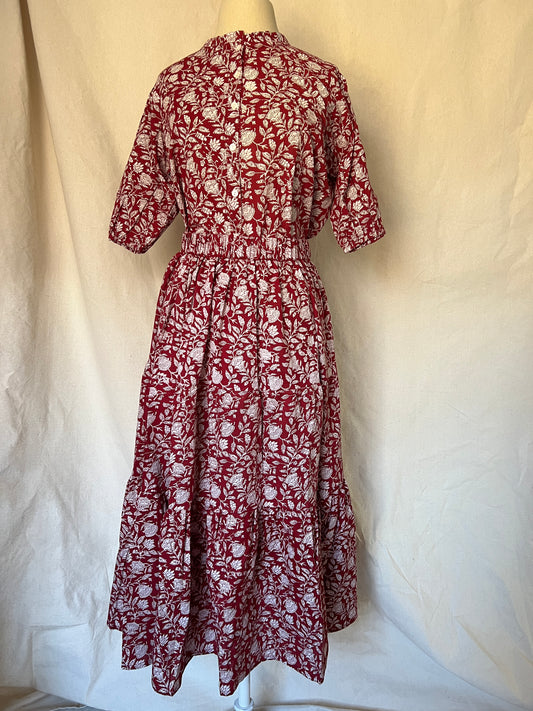 Bennie Tiered Skirt - Red Floral