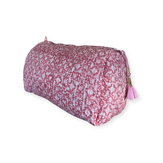 (NLM116) Make Up Bag Baby Pink Small Vines
