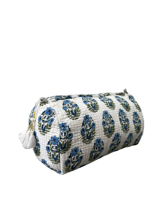 (M093) Make Up Bag Blue Green Buta