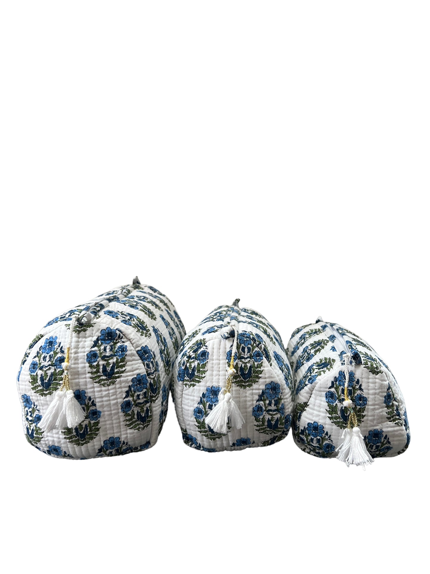 (M093) Make Up Bag Blue Green Buta
