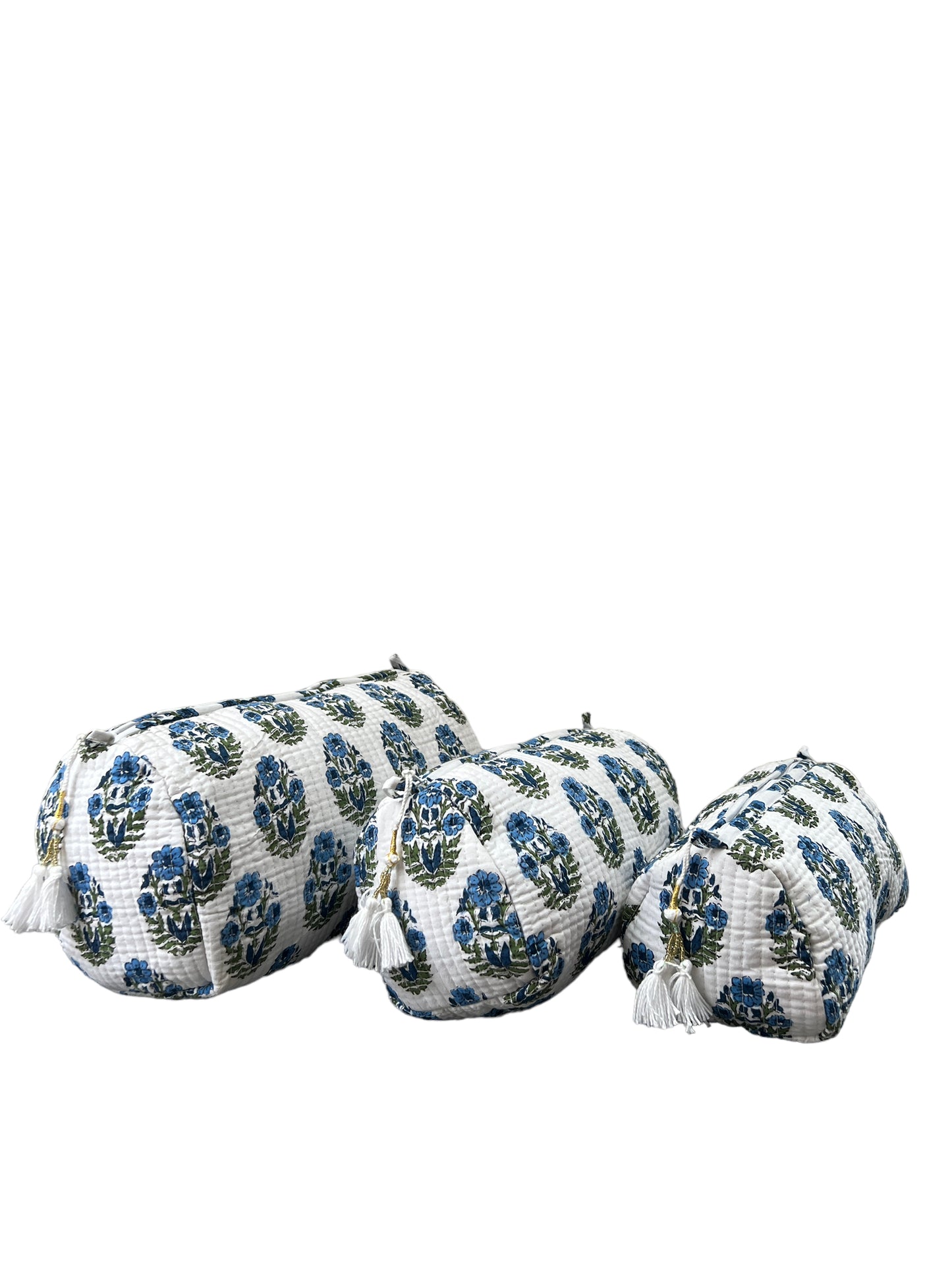 (M093) Make Up Bag Blue Green Buta