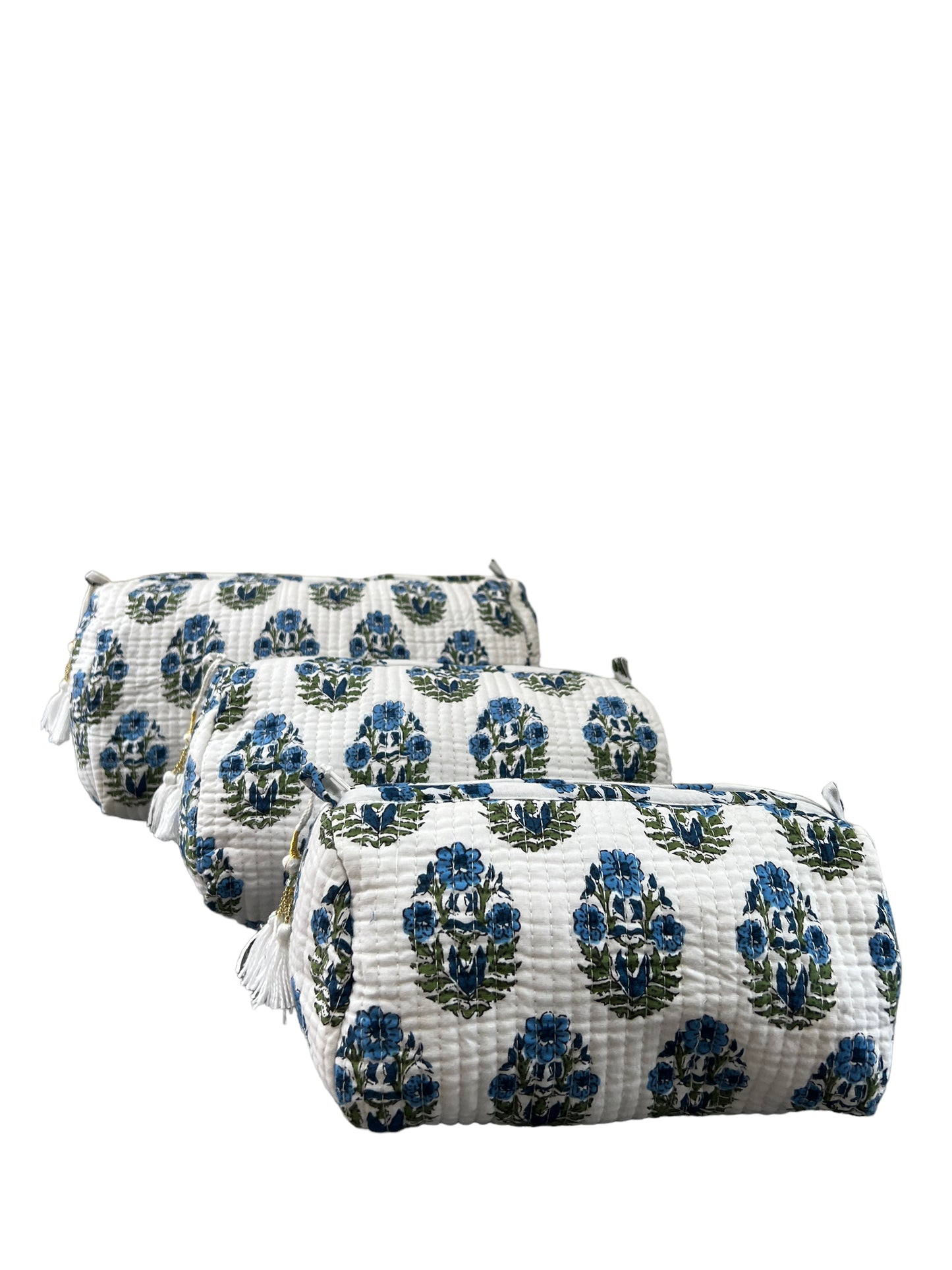 (M093) Make Up Bag Blue Green Buta