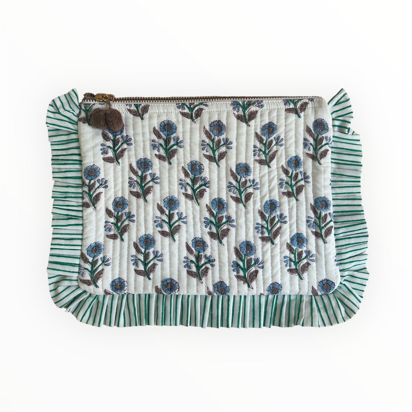Frilly Clutch Blue Brown Buti A103