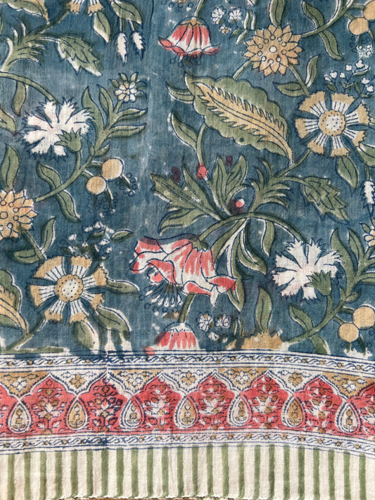 Denim Blue Multi-Flower Sarong (23G)