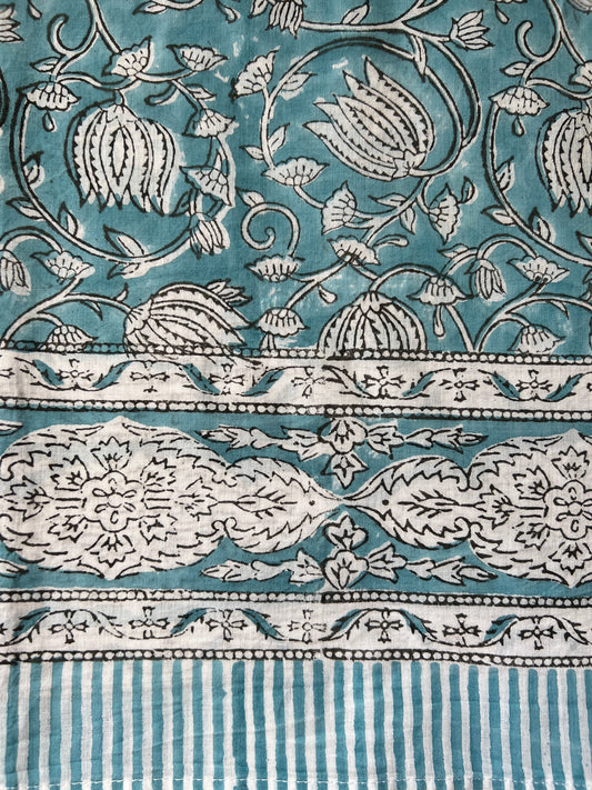Turquoise Vine Floral Sarong (22E)