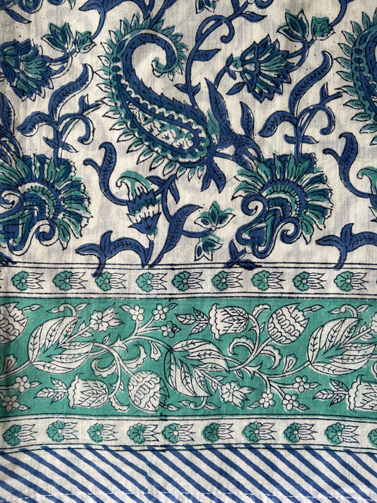 Paisley Green + Blue Sarong (24A)