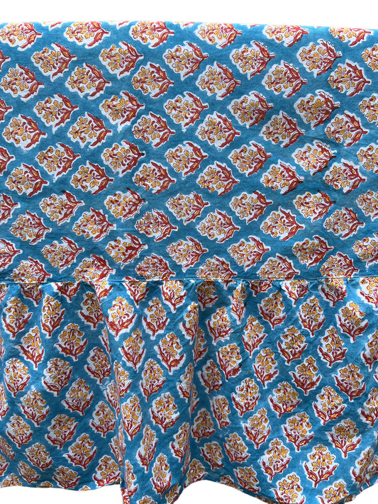 Blue Buti Ruffle Table Linens