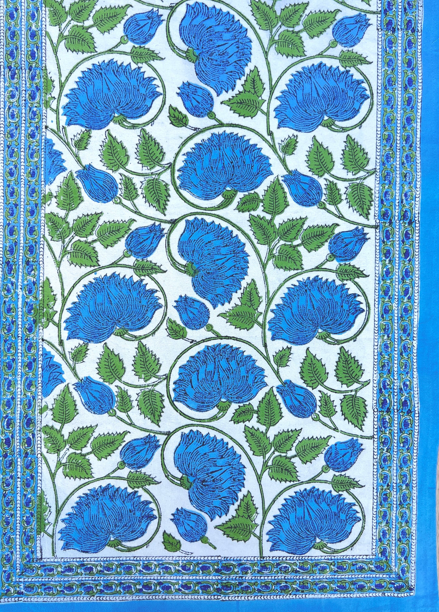 Lilly White + Blue Table Runner 20" x 72"