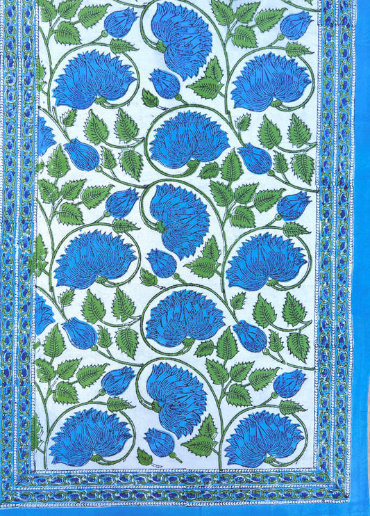 Lilly White + Blue Table Runner (20" x 68")