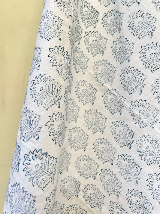 Blue Block Printed Tea Towel