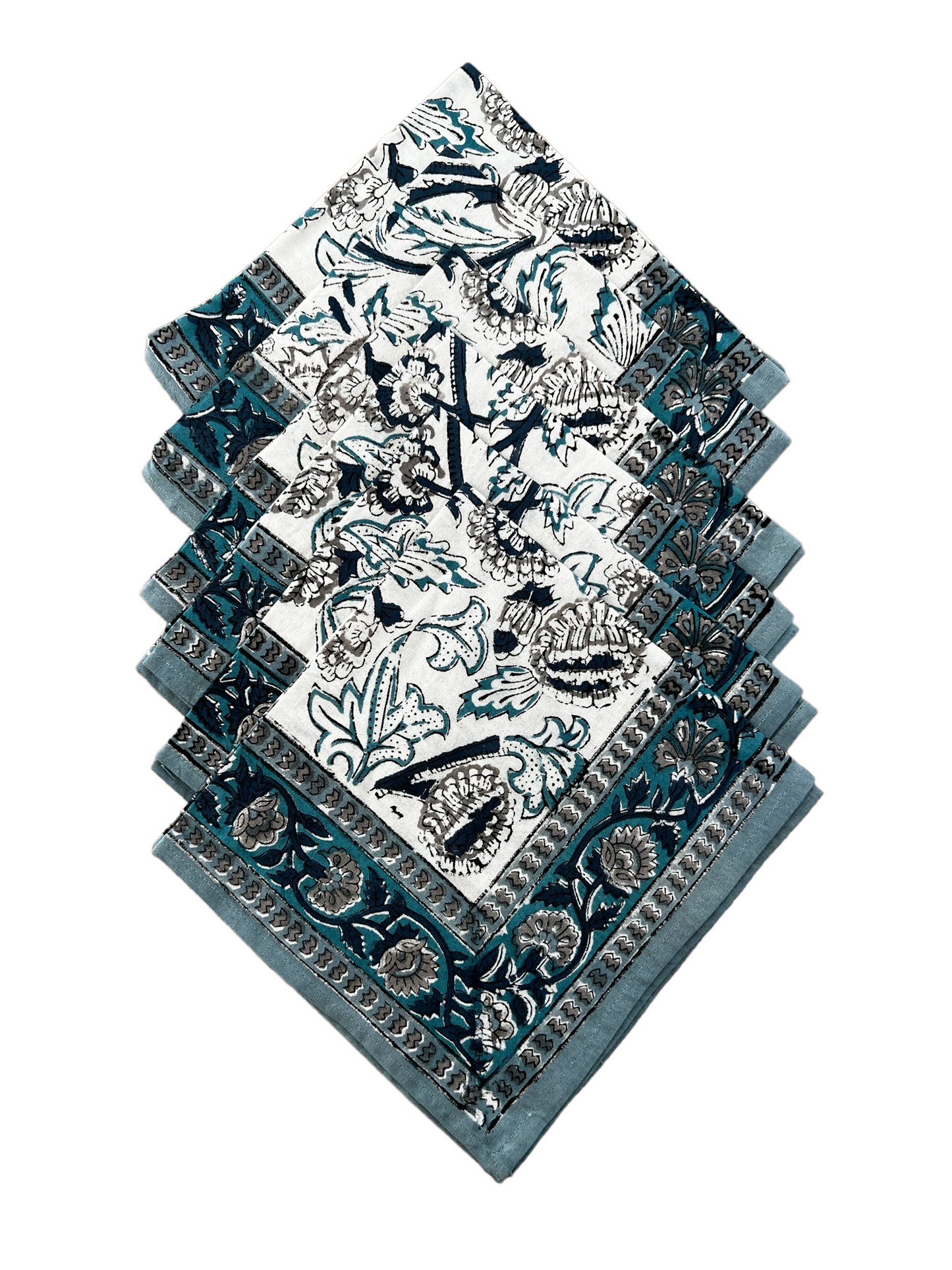 Molly White + Green Napkins