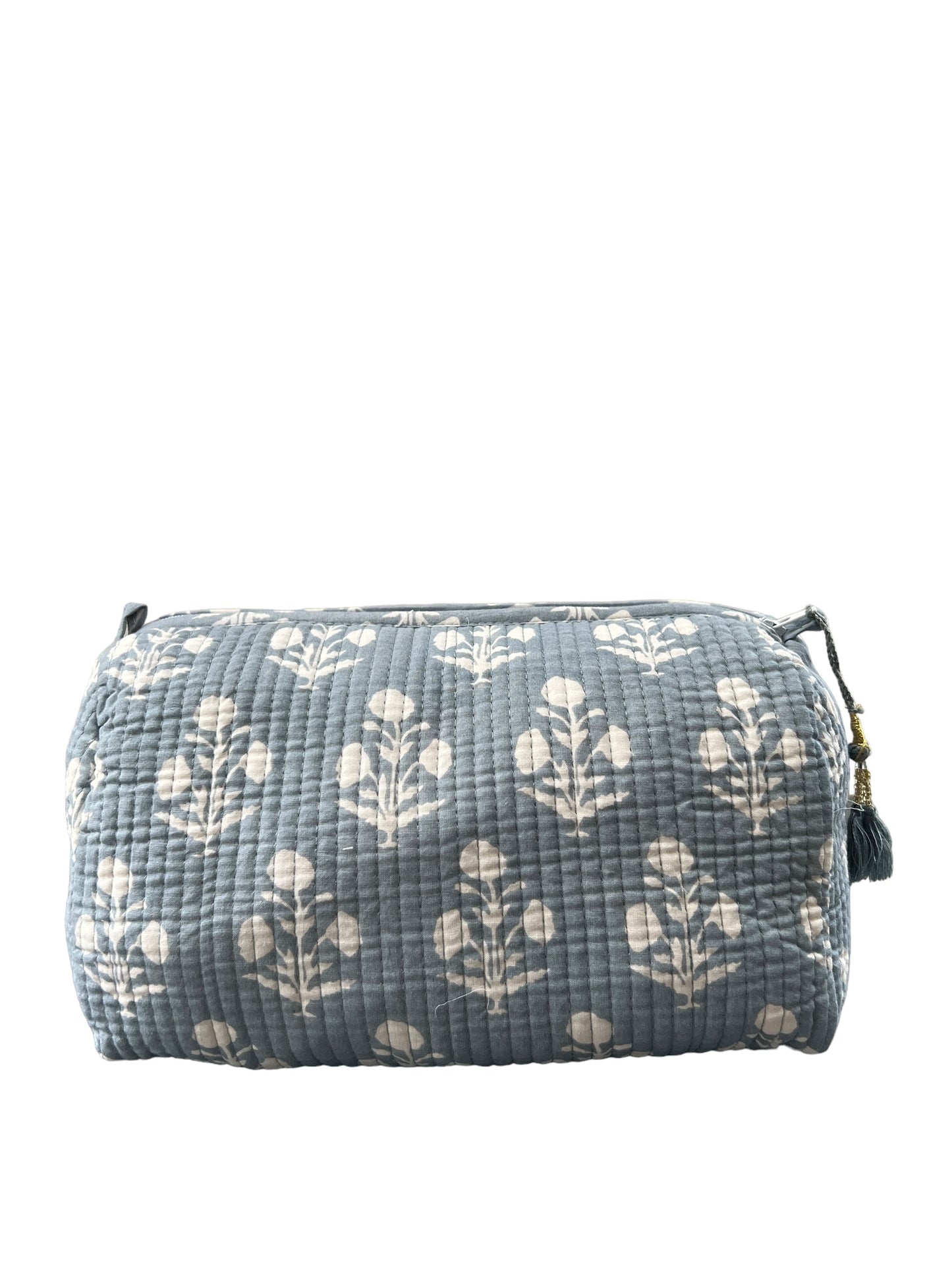 (M101) Make Up Bag Gray Blue Resist Print