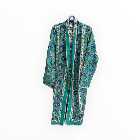August Reversible Robe in Jade Green