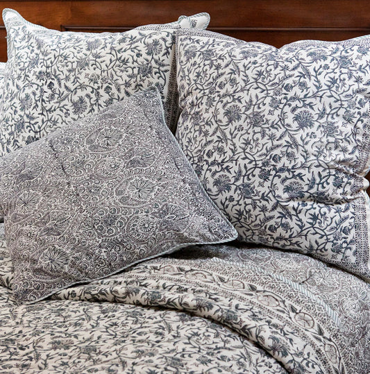 Cushion Covers in Gray Vines