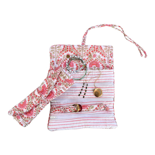 Orange Pink Buti Jewelry Roll
