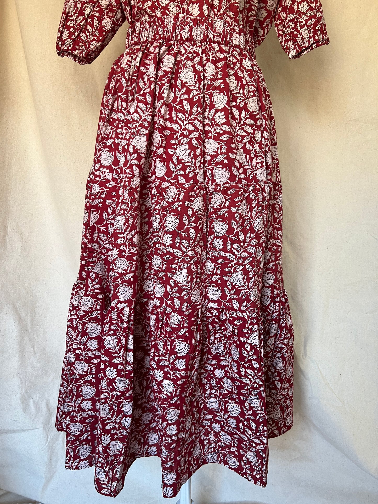 Bennie Tiered Skirt - Red Floral