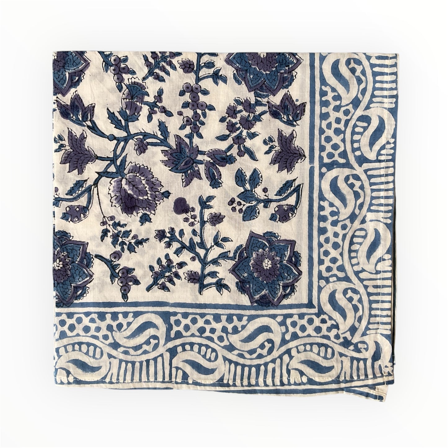Blue White Floral-B4 BANDANA
