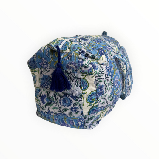 Blue Garden Patchwork Weekender Duffel Bag