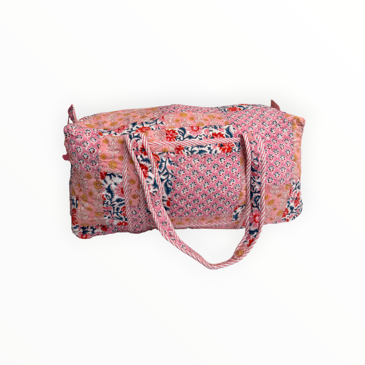 Pink Marigold Patchwork Weekender Duffel Bag