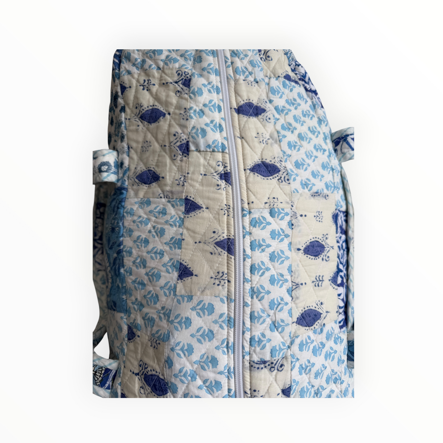 Blue Chintz Patchwork Weekender Duffel Bag