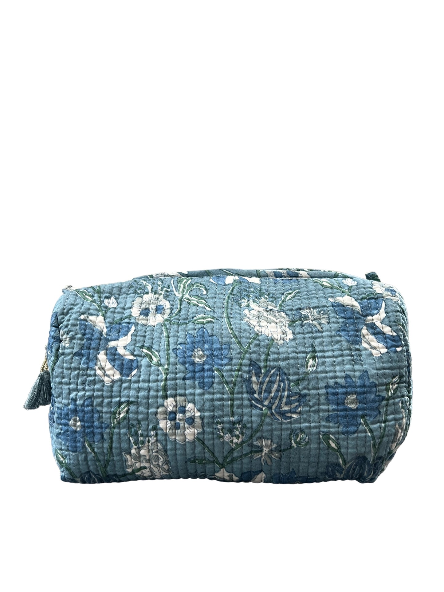 (M105) Make Up Bag Sky Blue Jaal Print