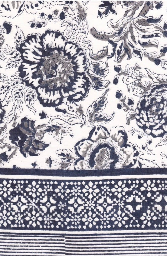(AS48) Graphite Floral Scarf