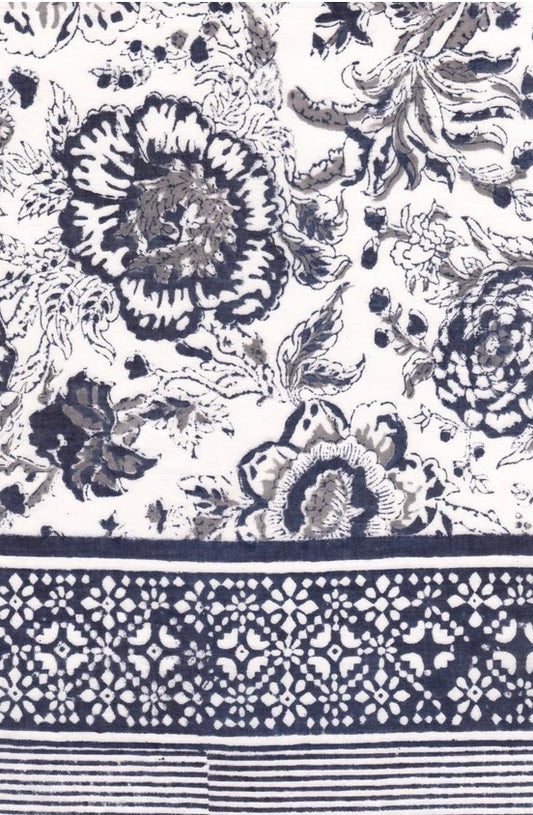(AS48) Graphite Floral Scarf