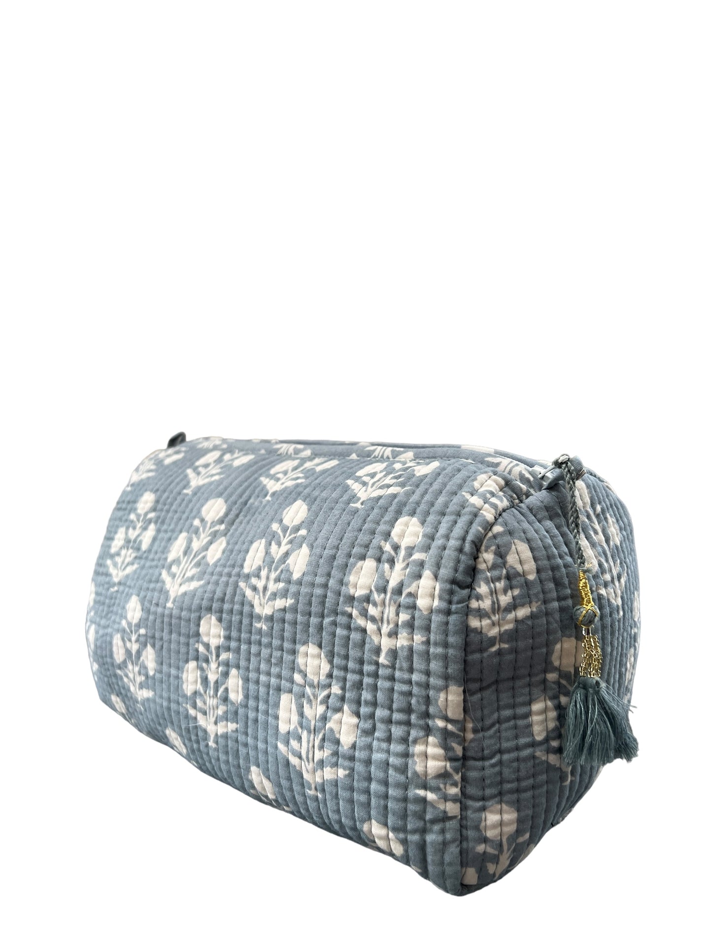 (M101) Make Up Bag Gray Blue Resist Print