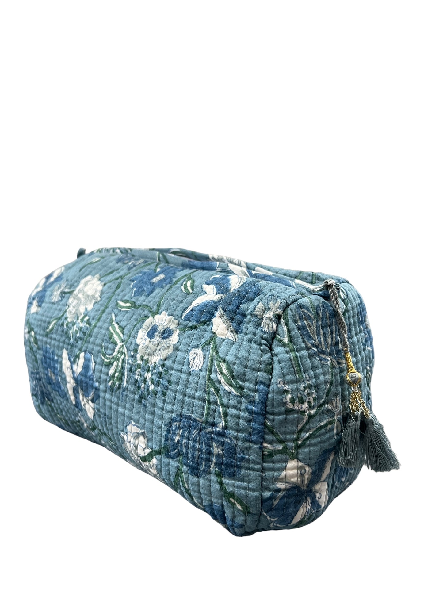 (M105) Make Up Bag Sky Blue Jaal Print