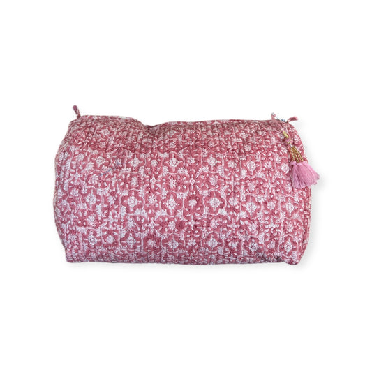 (NLM116) Make Up Bag Baby Pink Small Vines